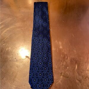 CHANEL Blue and Black Patterned Fabric